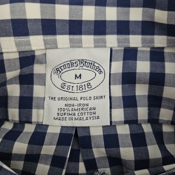 Brooks Brothers Mens Gingham Short Sleeve Button Down Sz Medium - Picture 9 of 9